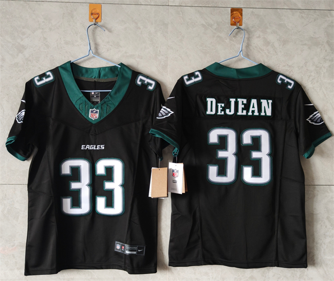 Women's Philadelphia Eagles #33 Cooper DeJean Black New F.U.S.E. Vapor Untouchable Limited Stitched Football Jersey(Run Small)